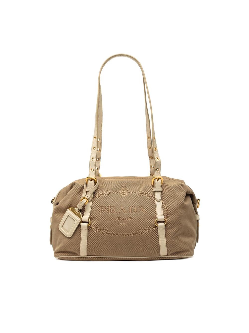 Prada Canvas Canapa Logo Shoulder Bag #345936P55B